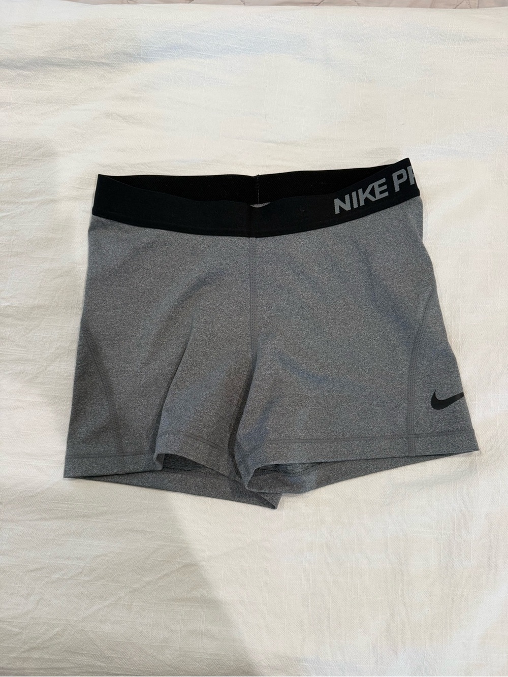 Nike Women’s Dri Fit Grey Athletic Shorts with Black Waistband Sz M Never Worn